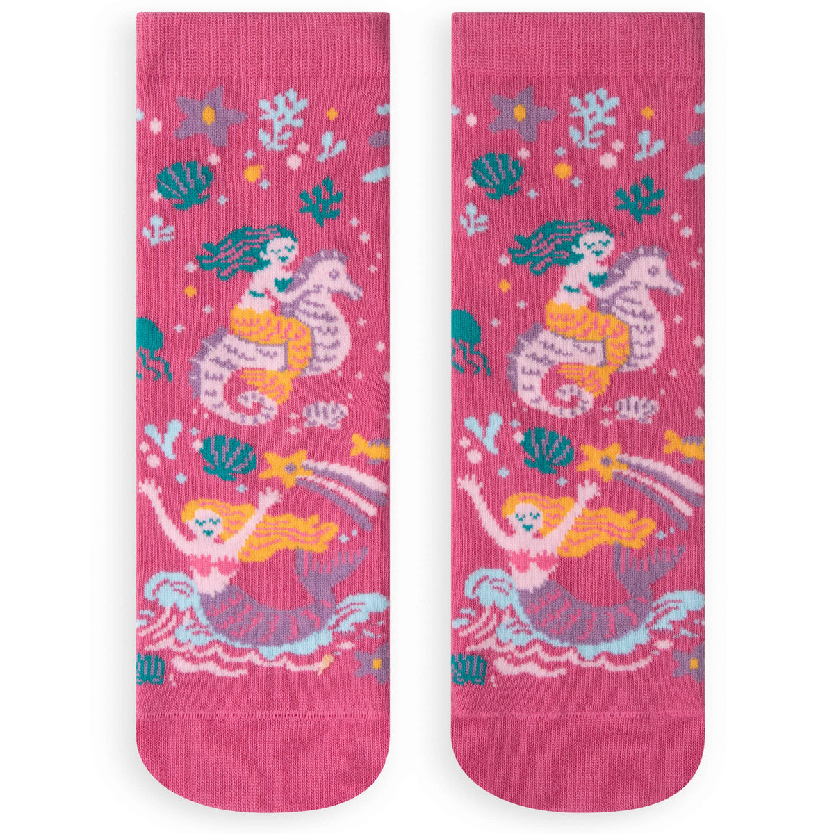 Silly Little Sea Star Cute Colorful Mermaid Socks for Girls
