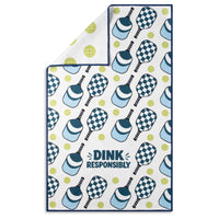 Dink Responsibly Funny Pickleball Microfiber Kitchen Towel