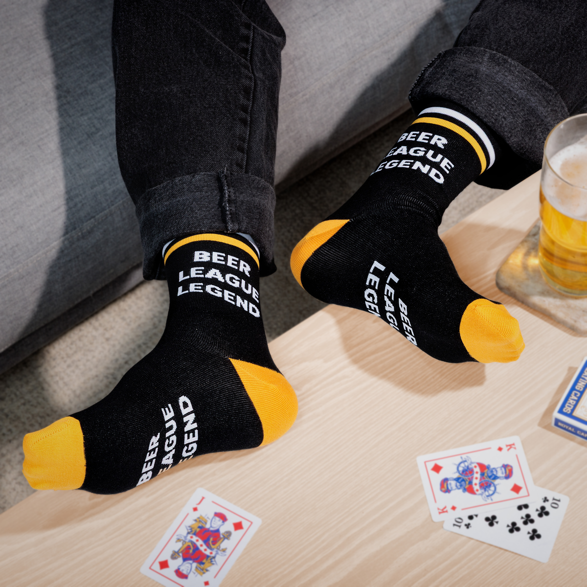 Beer League Legend Funny Socks for Men Who Play Sports
