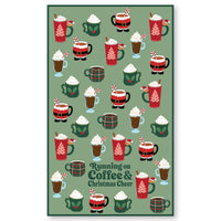 Running on Coffee & Christmas Cheer Microfiber Kitchen Towel
