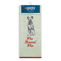 Who Rescued Who Cute Dog Lover Microfiber Kitchen Tea Towel