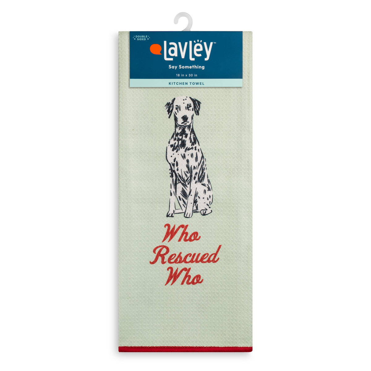 Who Rescued Who Cute Dog Lover Microfiber Kitchen Tea Towel