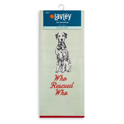 Who Rescued Who Cute Dog Lover Microfiber Kitchen Tea Towel