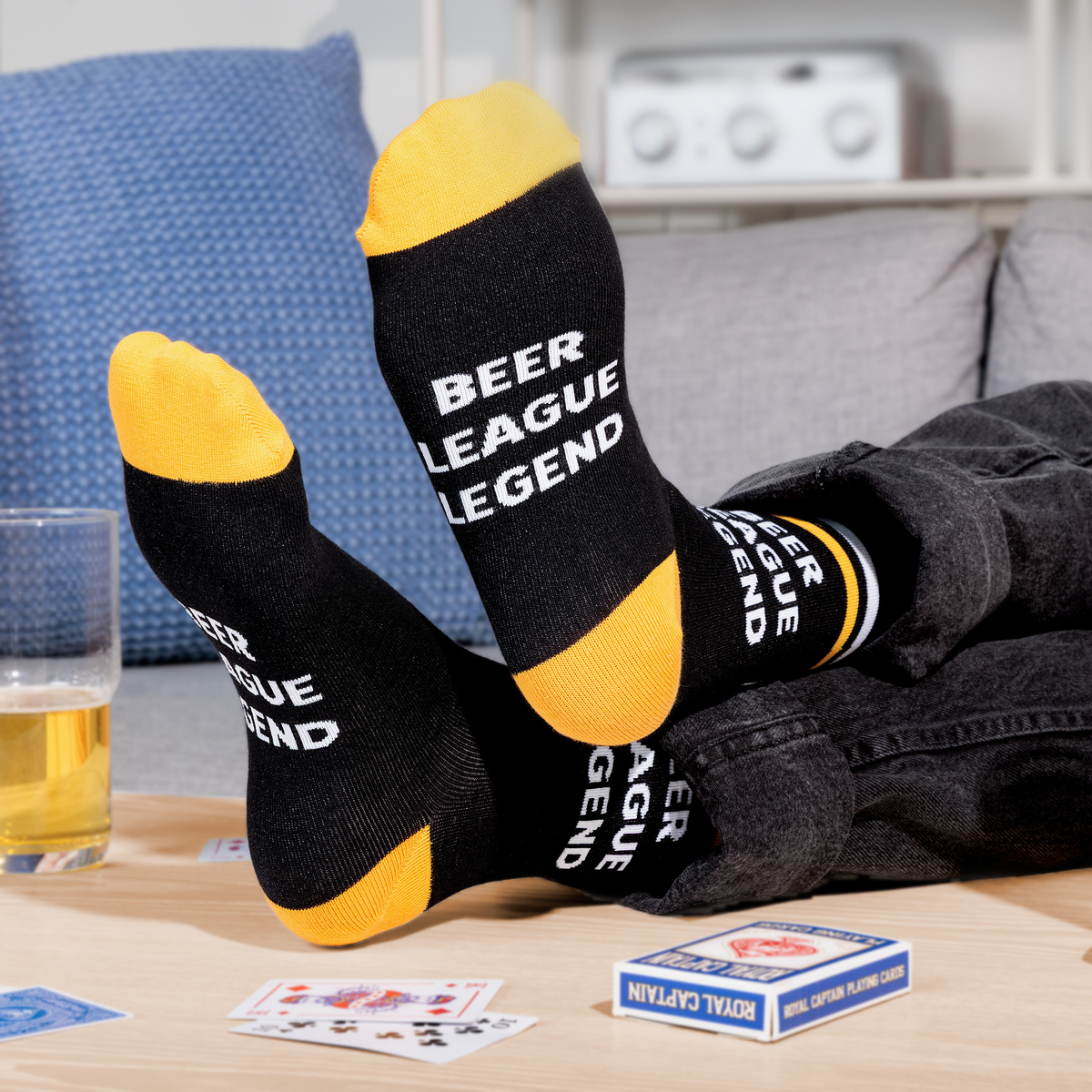 Beer League Legend Funny Socks for Men Who Play Sports