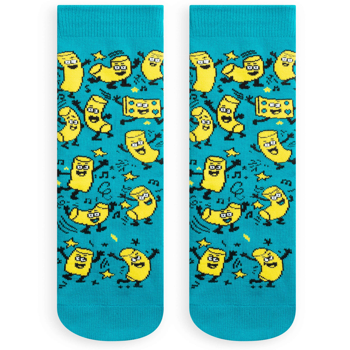 Mac & Cheese Please Colorful Crazy Food Socks for Kids