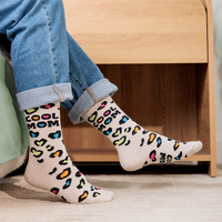 Cool Mom Socks with Cute Colorful Leopard Print Design