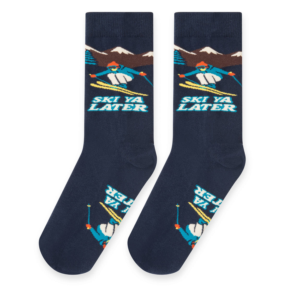 Ski ya Later Funny Socks for Skiers Unisex for Men and Women