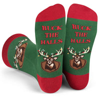 Buck the Halls Funny Christmas Socks for Men who Hunt