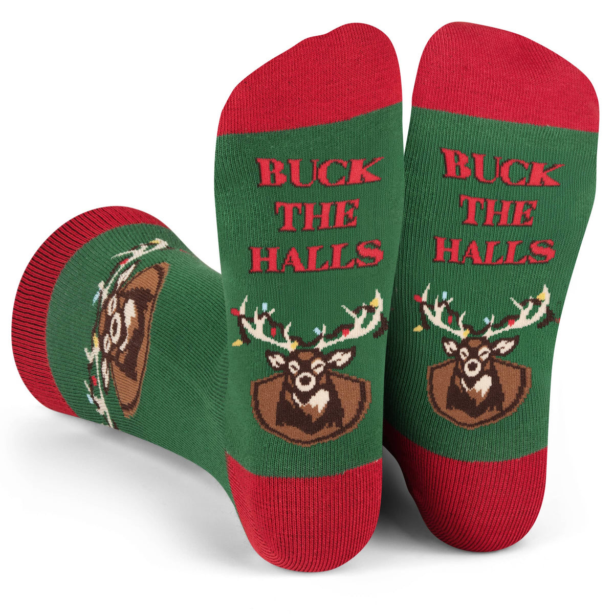 Buck the Halls Funny Christmas Socks for Men who Hunt