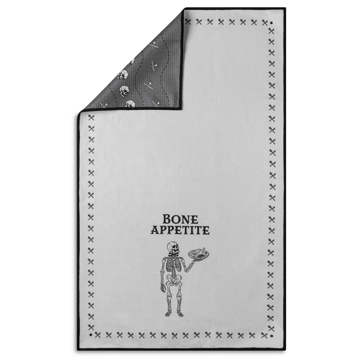 Bone Appétit Gothic Skeleton Microfiber Kitchen Tea Towel