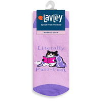 Literally Purr-fect Cat Book Socks for Women