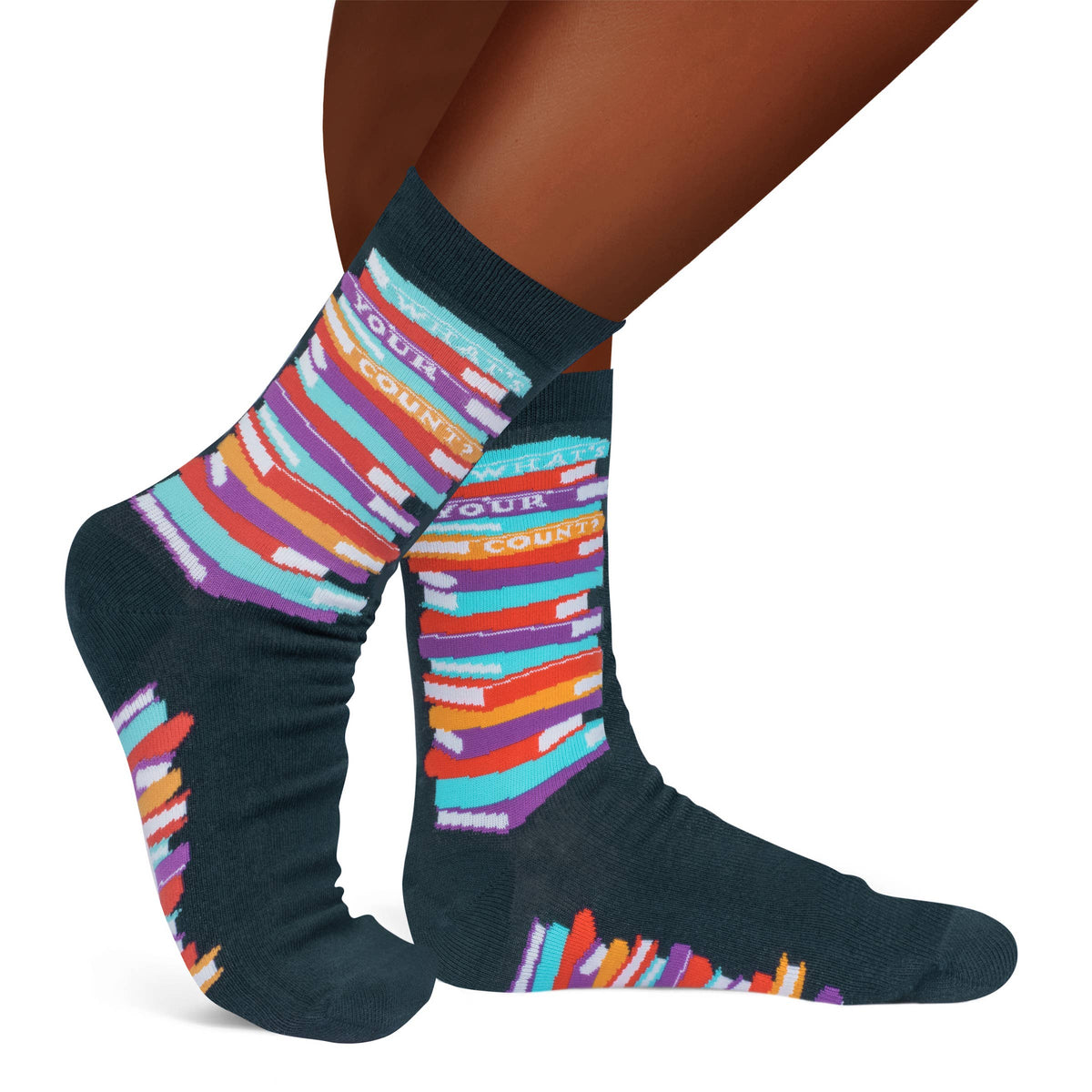 What's Your Count Funny Book Socks For Reading Lovers