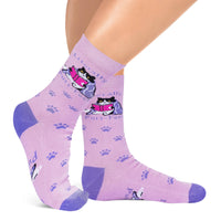 Literally Purr-fect Cat Book Socks for Women
