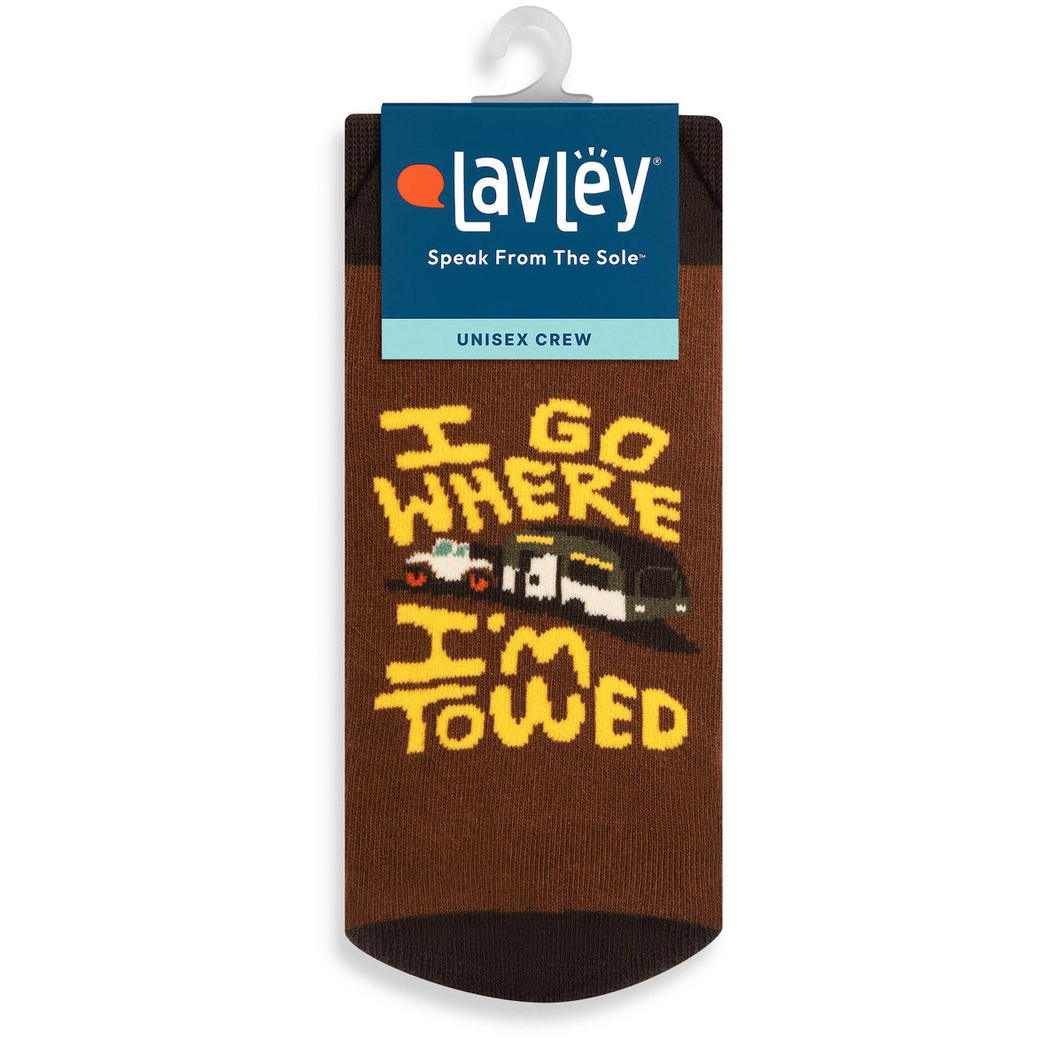 I Go Where I'm Towed RV Camper Socks for Men and Women