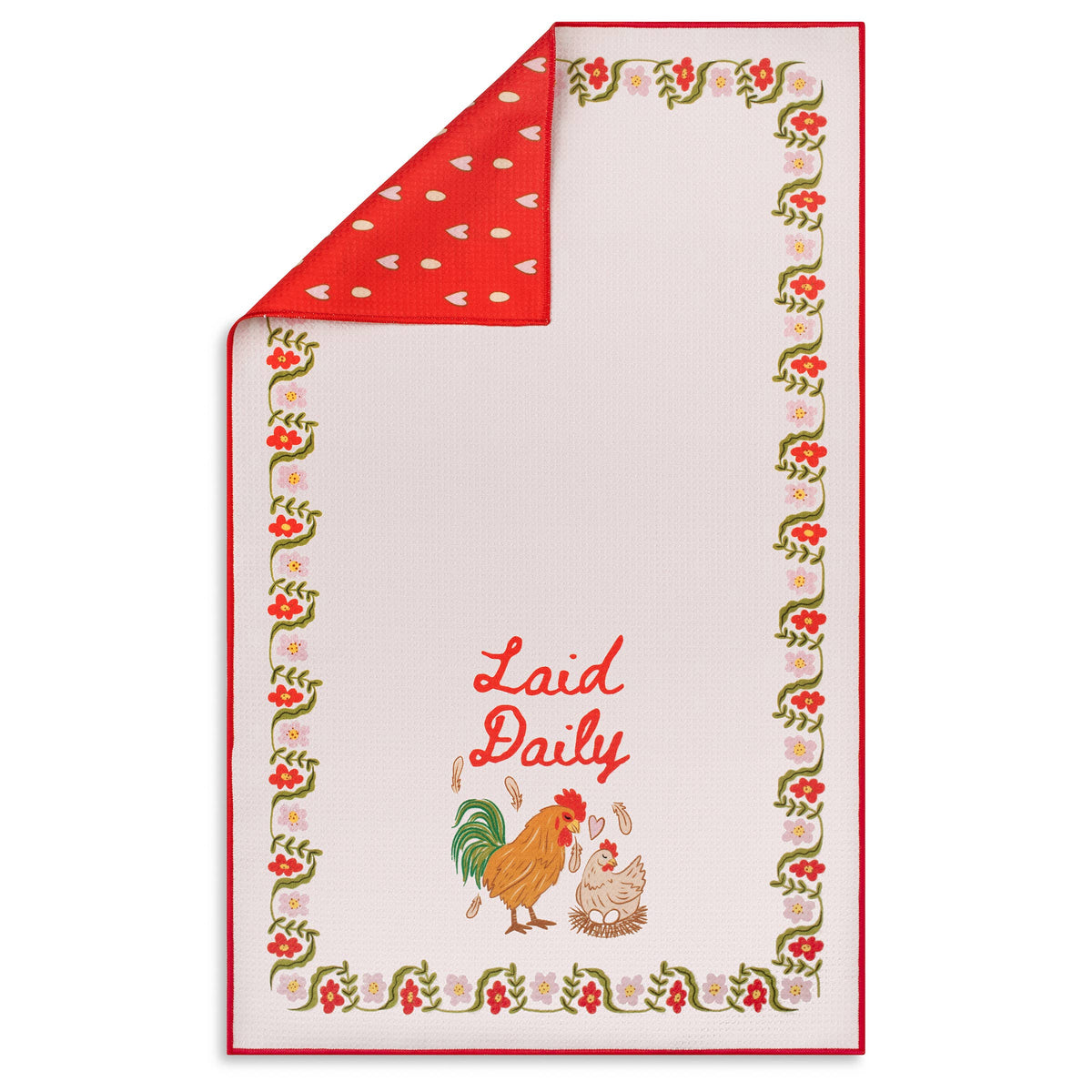 Laid Daily Funny Chicken Design Microfiber Kitchen Tea Towel