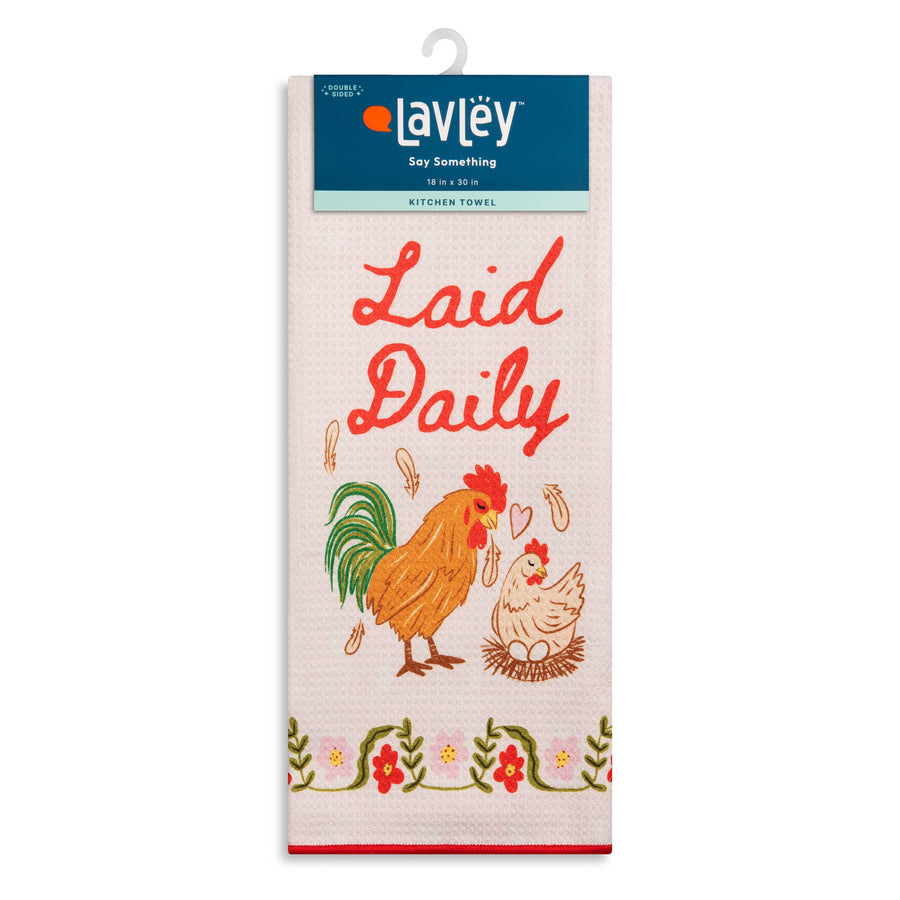 Laid Daily Funny Chicken Design Microfiber Kitchen Tea Towel