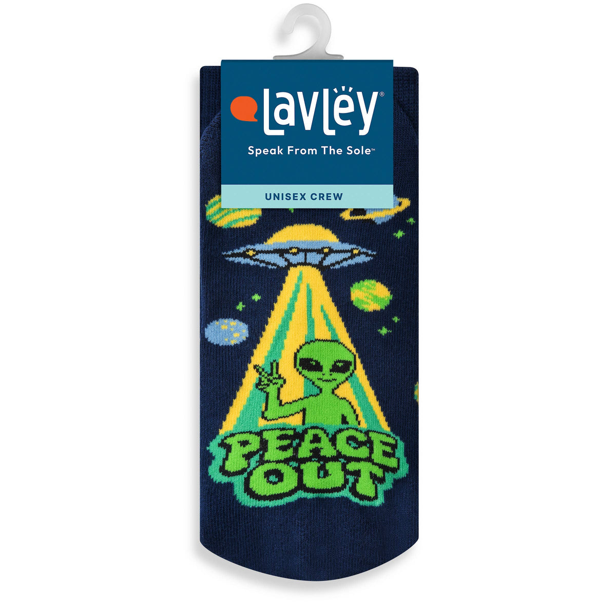 Peace Out Funny Alien Socks for Men and Women