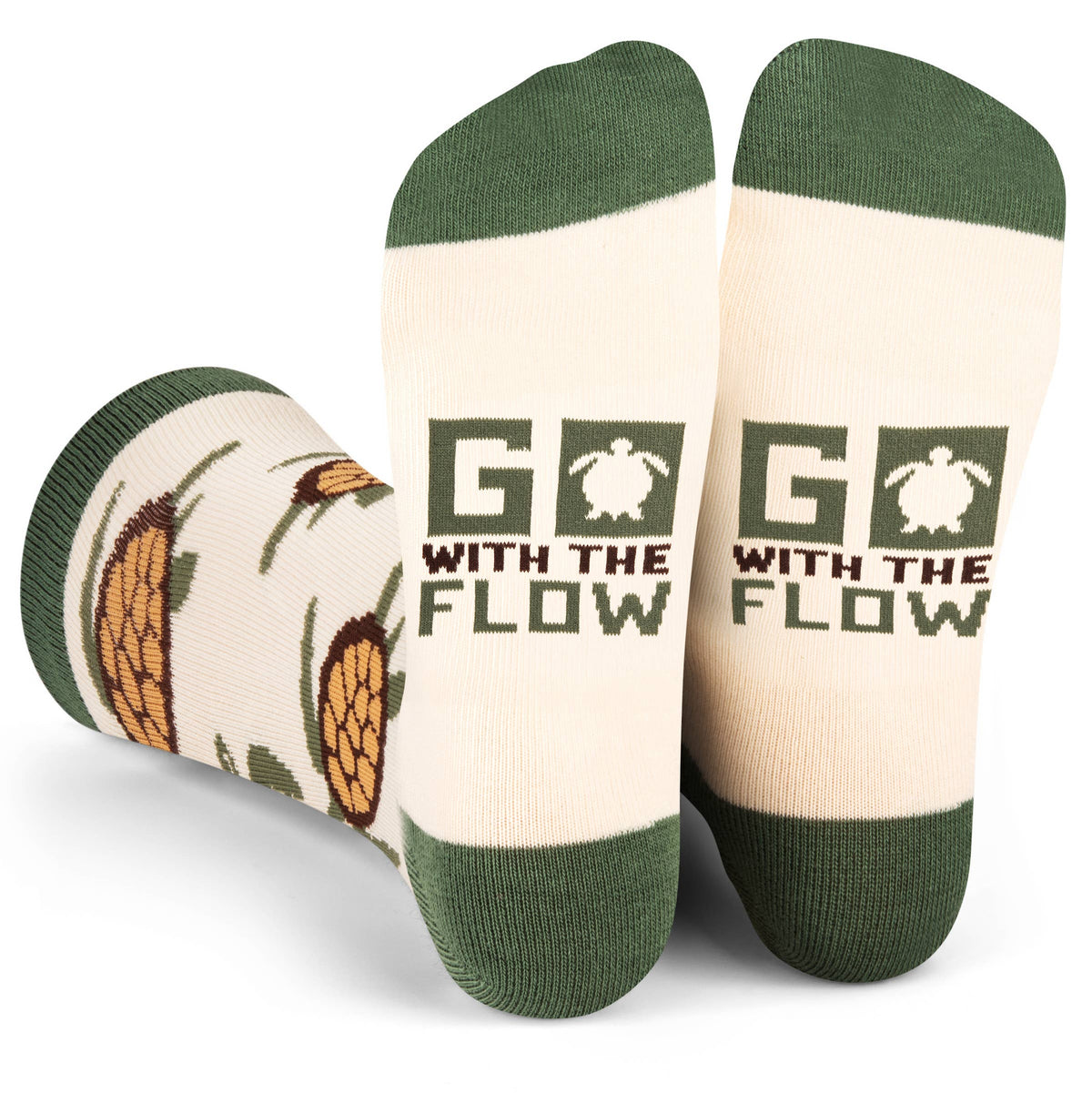 Go With The Flow Sea Turtle Socks for Men and Women