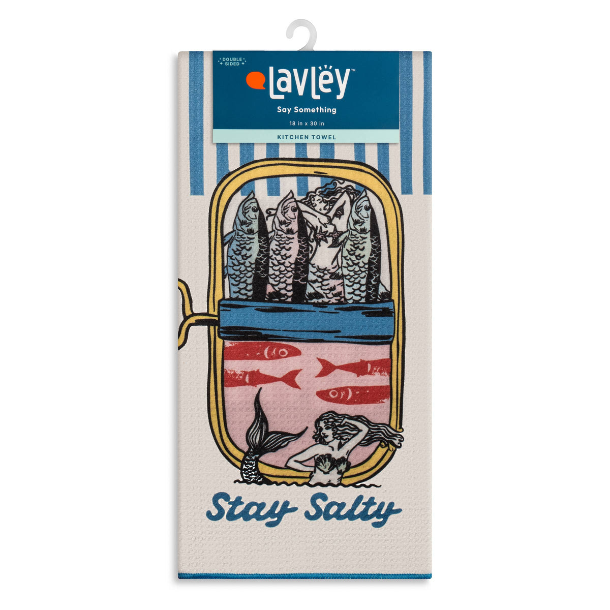 Stay Salty Cute Sardine Design Microfiber Kitchen Tea Towel