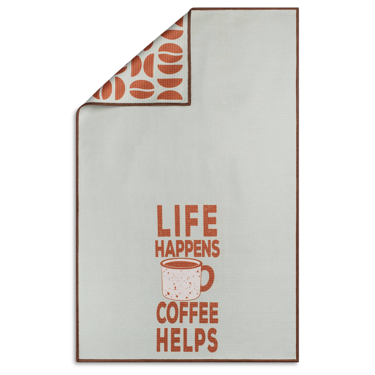 Life Happens Coffee Helps Funny Microfiber Kitchen Tea Towel