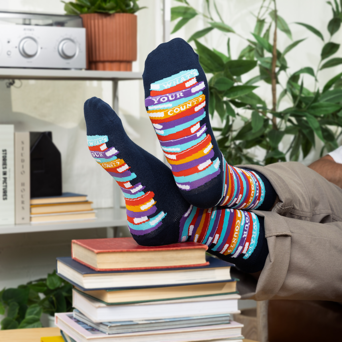 What's Your Count Funny Book Socks For Reading Lovers