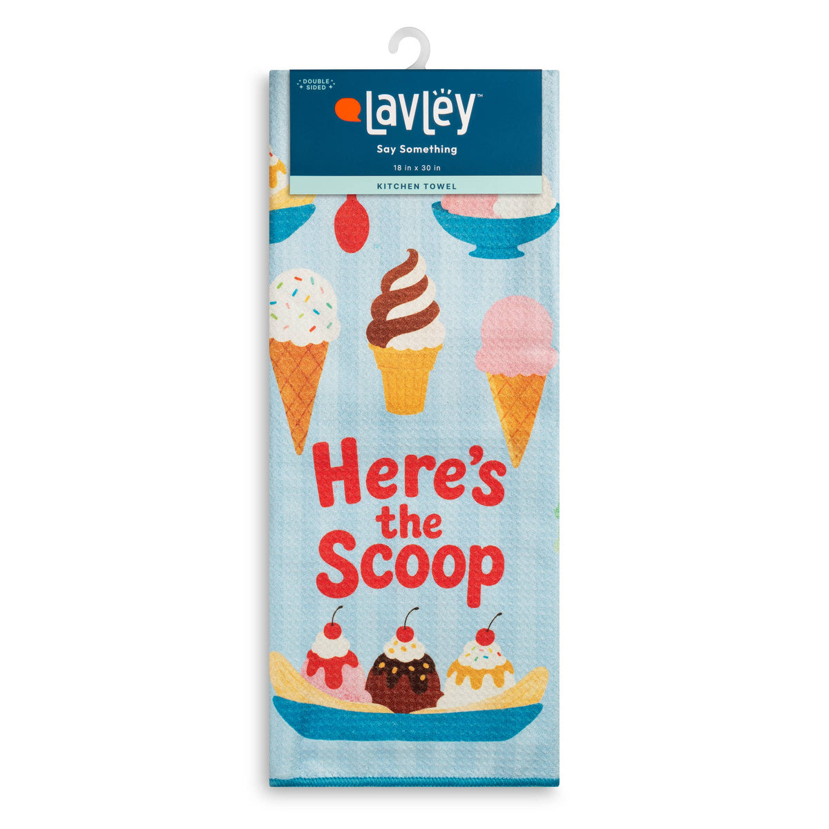 Here's The Scoop Ice Cream Design Microfiber Kitchen Towel