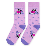 Literally Purr-fect Cat Book Socks for Women