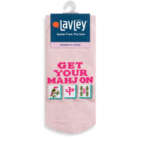 Get Your Mahj-On women's socks in Lavley packaging