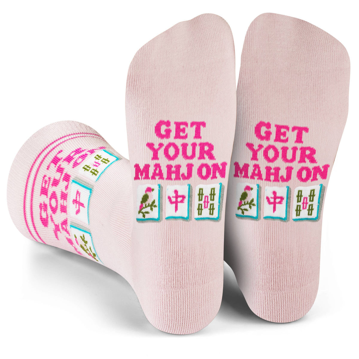 Get Your Mahj-On women's socks with both soles facing out