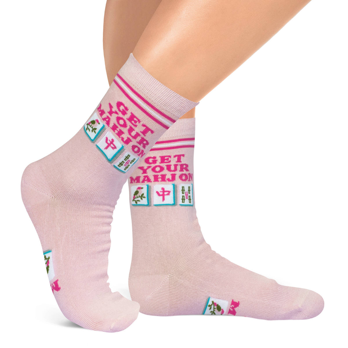 Get Your Mahj-On women's Mahjong socks worn on feet