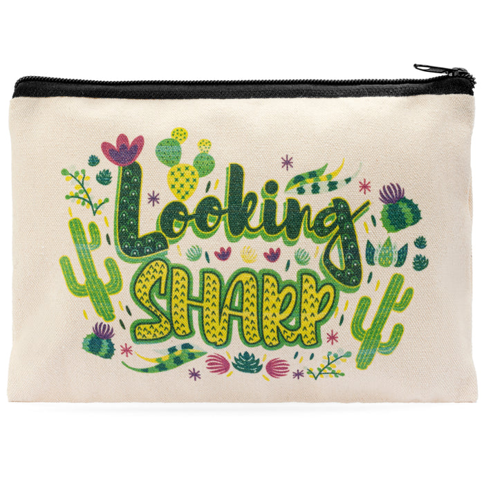 Looking Sharp Canvas Makeup Bag and Travel Pouch
