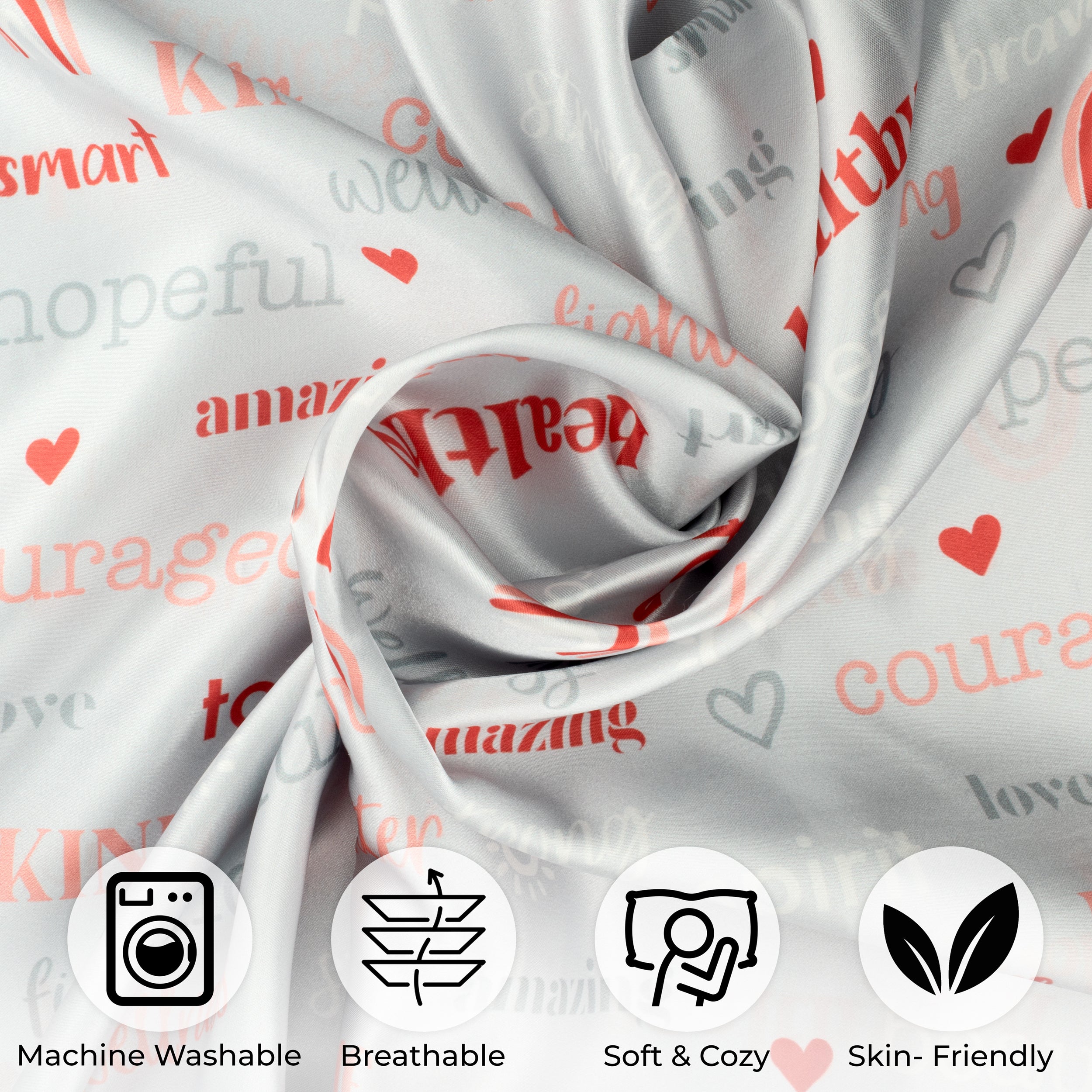 Positive Affirmations Satin Pillowcase (Queen Size)