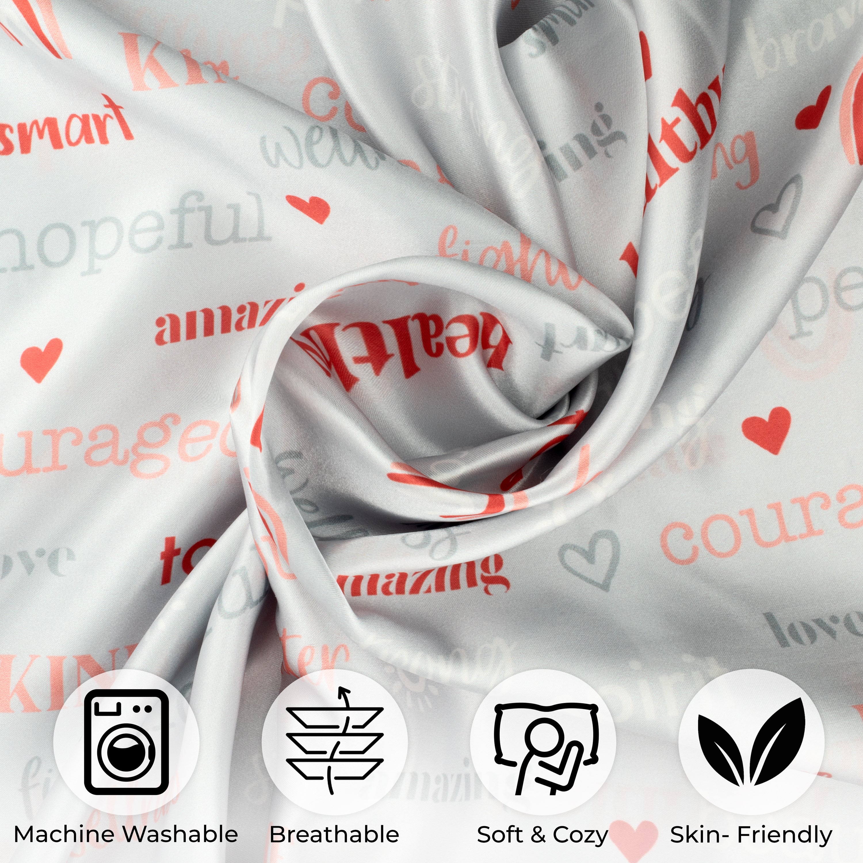 Positive Affirmations Satin Pillowcase (Queen Size)