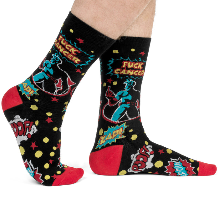 Lavley, F*ck Cancer Superhero Socks (Unisex)