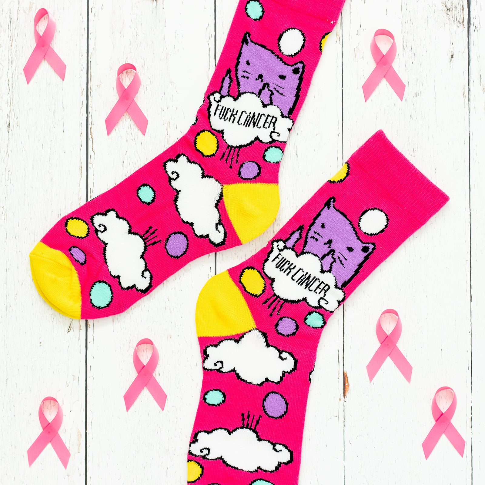 Bad Kitty "F%ck Cancer" Socks