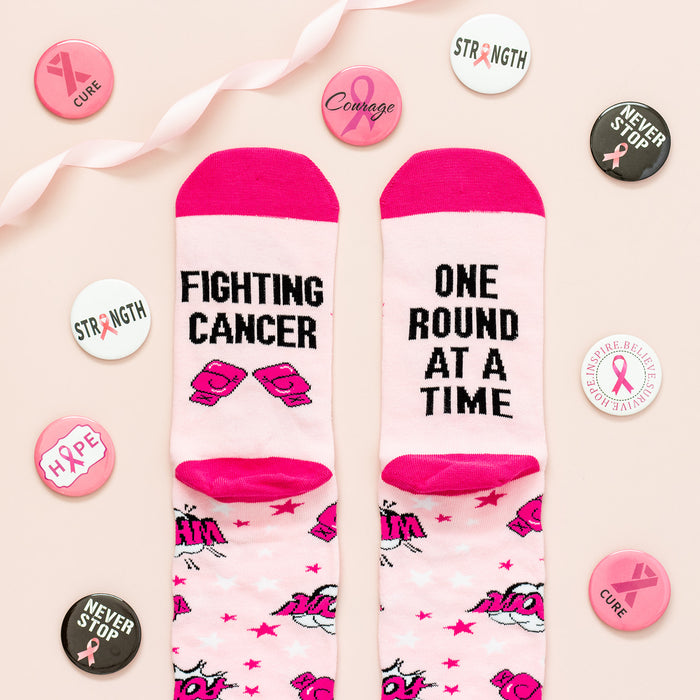 Beat Cancer Pink Socks