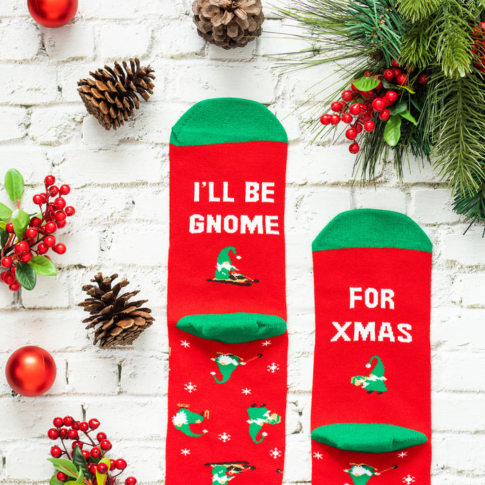 I'll Be Gnome For Xmas Socks