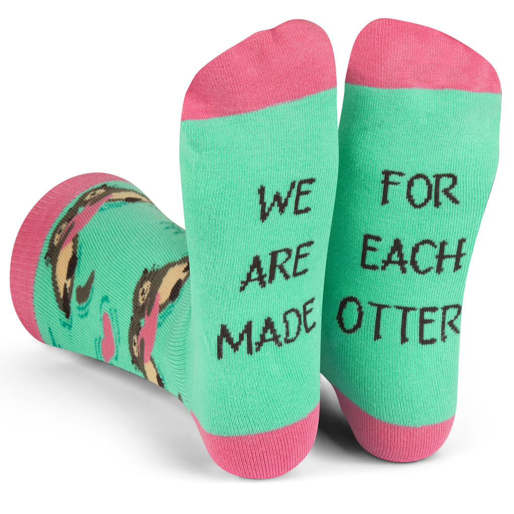 Socksmith Women's Otter Crew Socks – Novelty Cotton Blend, One Size, Choose Color