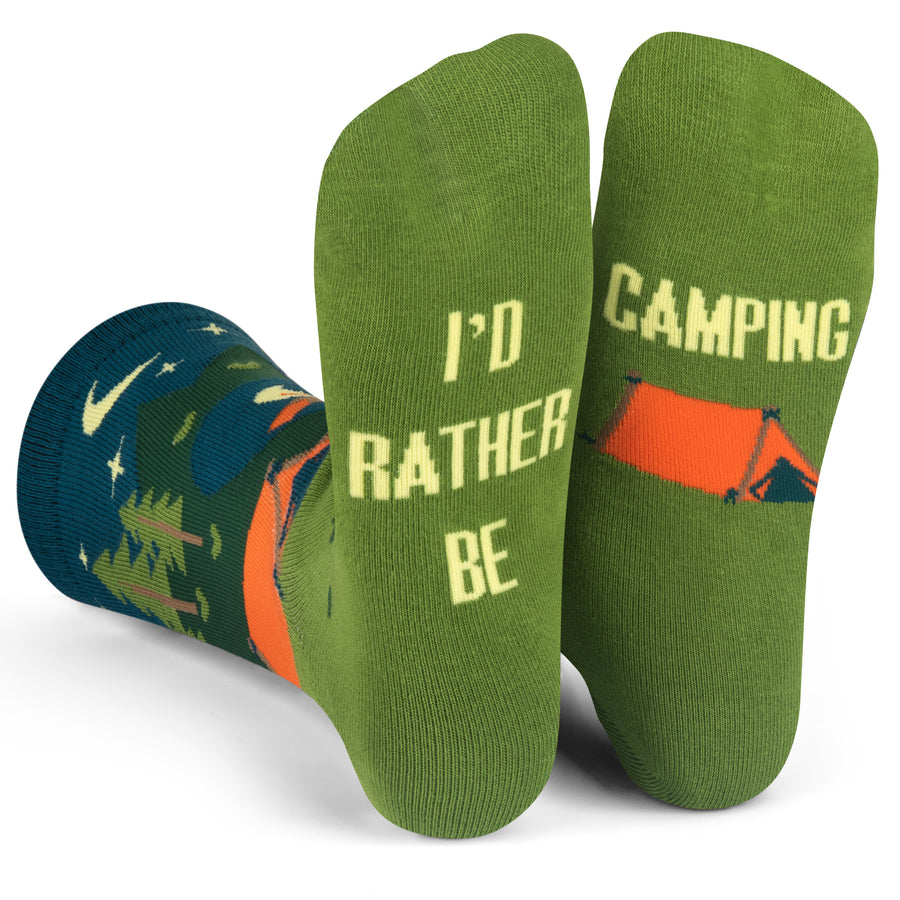 I'd Rather Be Camping (Green/Blue) Socks