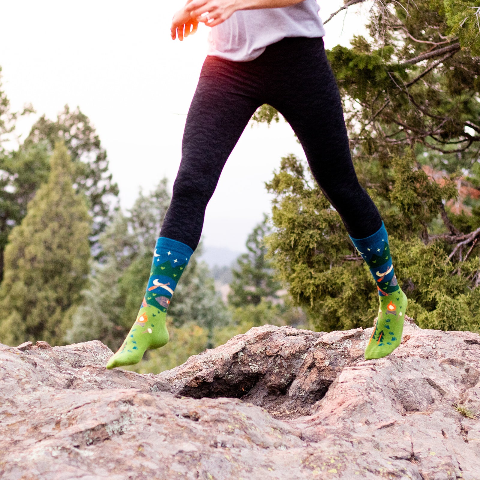 I'd Rather Be Camping (Green/Blue) Socks