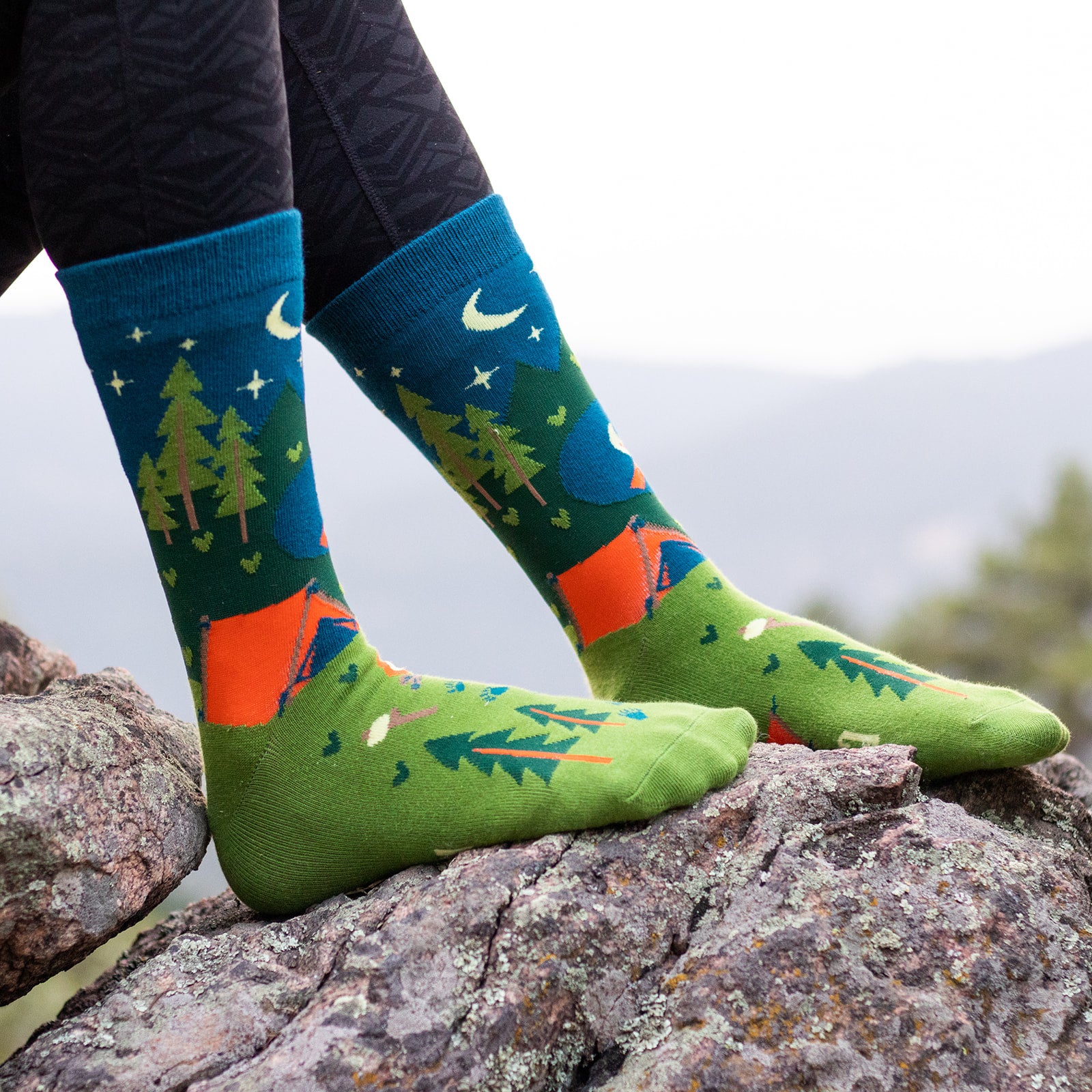I'd Rather Be Camping (Green/Blue) Socks