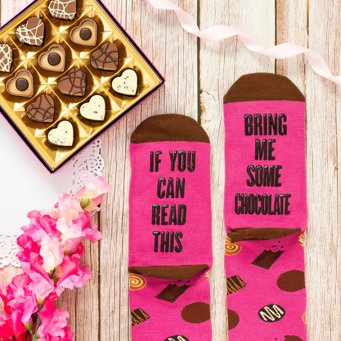 Lavley | 'Bring Me Some Chocolate' Fun Novelty Socks For Women