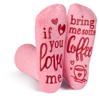 Pink Fuzzy Coffee Socks