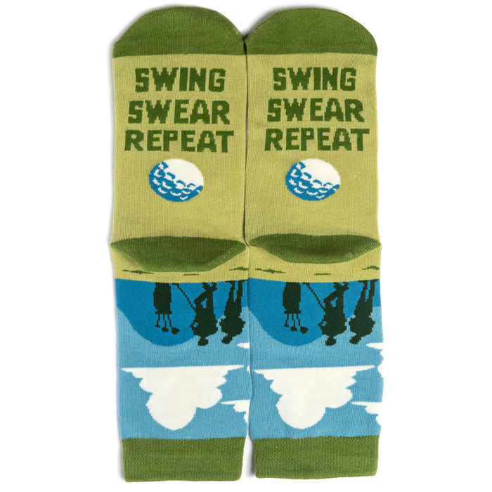 Funny Golf Socks, Swing Swear Repeat
