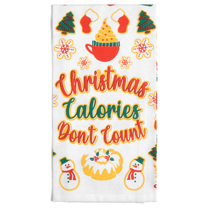 Christmas Calories Don't Count Dish Towel