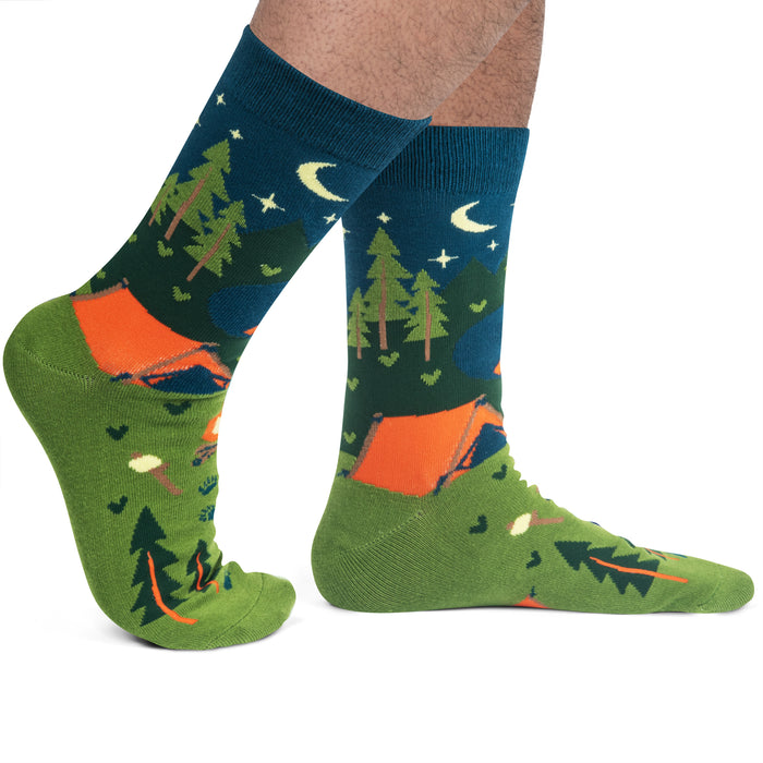 I'd Rather Be Camping (Green/Blue) Socks