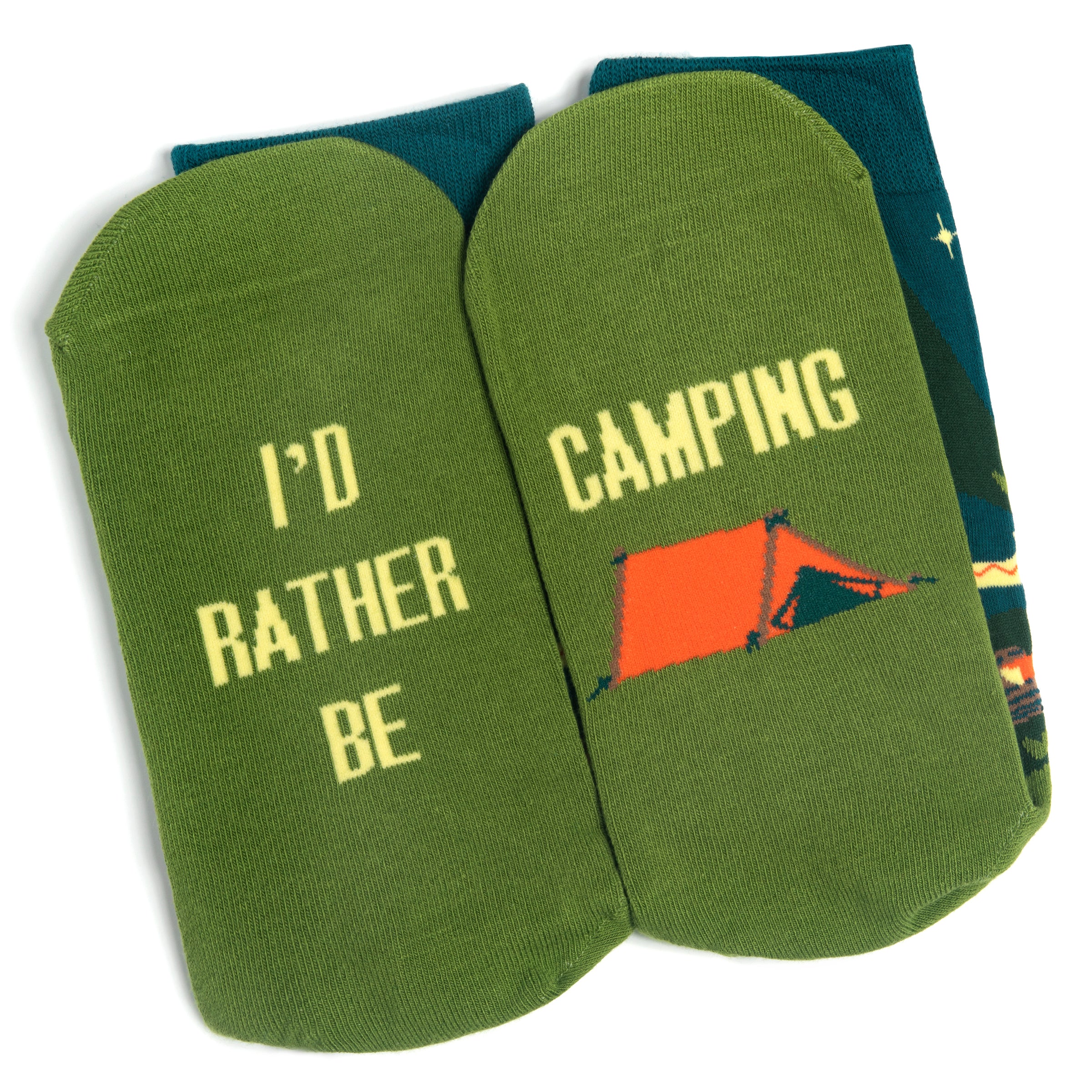 I'd Rather Be Camping (Green/Blue) Socks