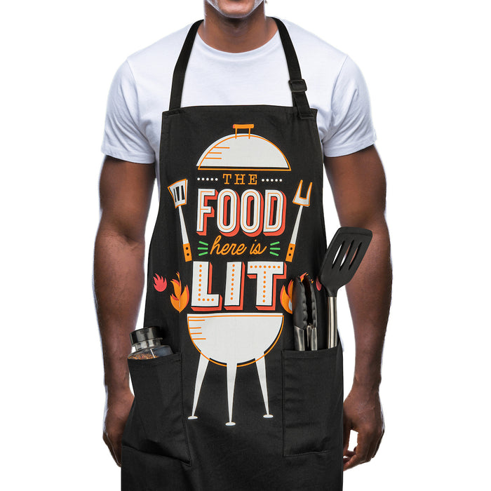 The Food Here Is Lit Apron