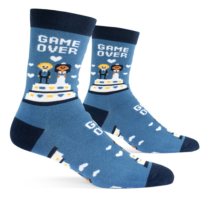 Game Over Wedding Socks  Funny Newlywed Gift For Groom or Bride