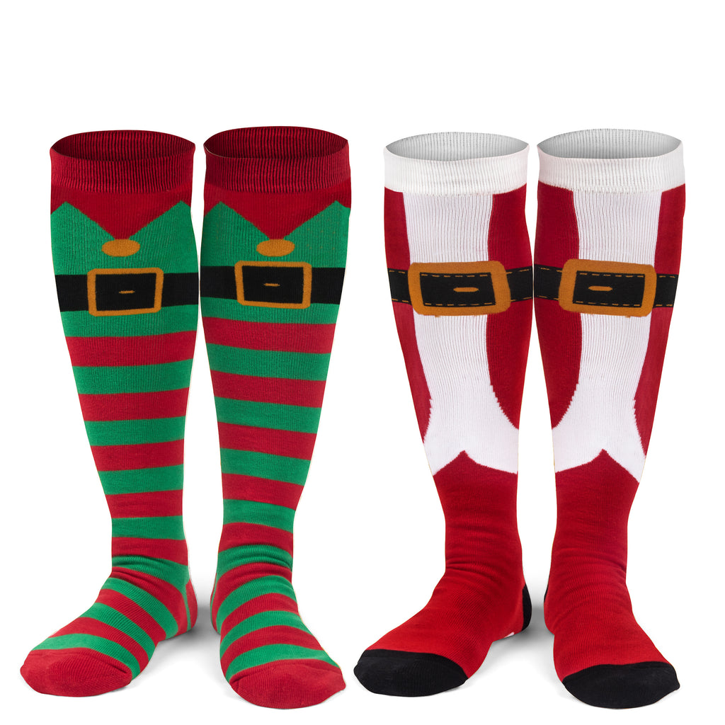 Christmas Elf Over the Knee Striped Socks